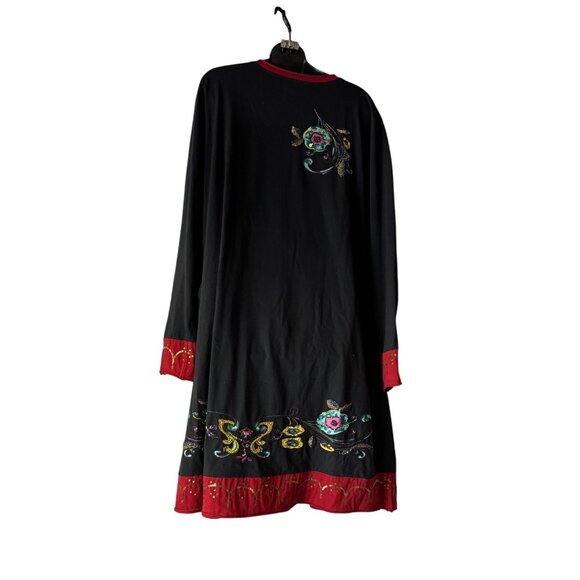 Double D Ranch 2XL Black Tunic Dress Embroidered Boho Hippie Western Mexican - Picture 8 of 15